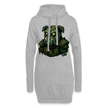 Untoter Bulldoggen-Krieger - Hoodie-Kleid - Grau meliert - Vorne