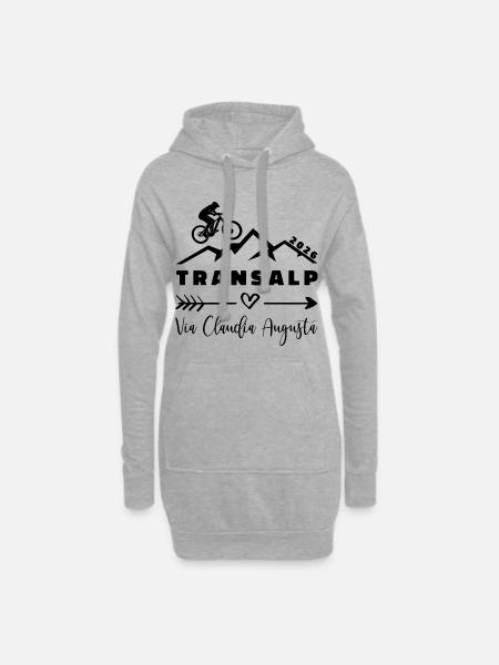 Transalp 2026 - Fahrrad - Via Claudia Augusta - Hoodie-Kleid - Grau meliert