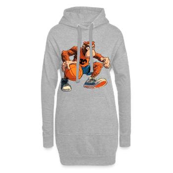 Affen Basketballer / Hooper - Hoodie-Kleid - Grau meliert - Vorne