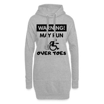 Pass auf! Rollstuhlfahrer rollt über die Zehen # - Hoodie-Kleid - Grau meliert - Vorne