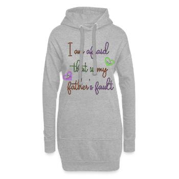 Peur de la culpabilité du père – Lettrage coloré à la main - Sweat-shirt à capuche long Femme - gris chiné - Devant