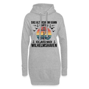Wilhelmshaven Sprüche Wilhelmshavener Spruch - Hoodie-Kleid - Grau meliert - Vorne