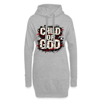 Child Of God Streetwear Vintage - Hoodie-Kleid - Grau meliert - Vorne