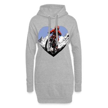 Amour du VTT - Sweat-shirt à capuche long Femme - gris chiné - Devant