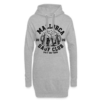 Malle 2026 Mallorca Sauf Club 24h/7 en tournée - Sweat-shirt à capuche long Femme - gris chiné - Devant