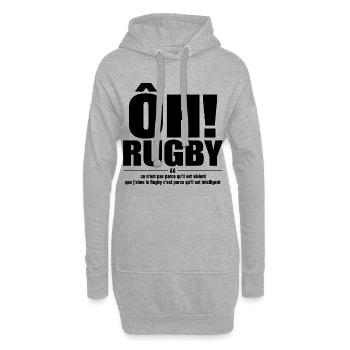 rugby intelligent 2026 - Sweat-shirt à capuche long Femme - gris chiné - Devant