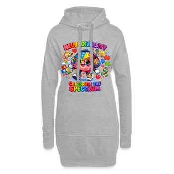 Neurodiversität Autismus Stars Kind - Hoodie-Kleid - Grau meliert - Vorne