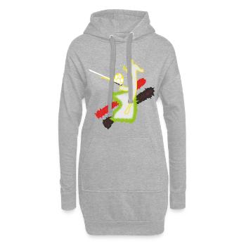 Kickschuss Fußballer Stürmer - Hoodie-Kleid - Grau meliert - Vorne
