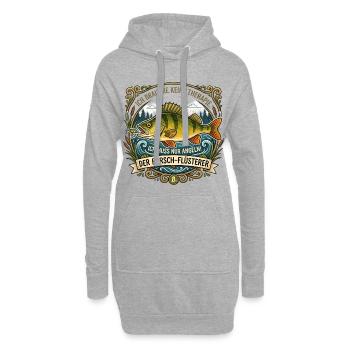Der Barsch-Flüsterer - Hoodie-Kleid - Grau meliert - Vorne