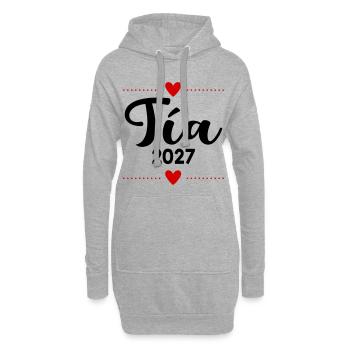 Spanische Tante 2027 - Hoodie-Kleid - Grau meliert - Vorne