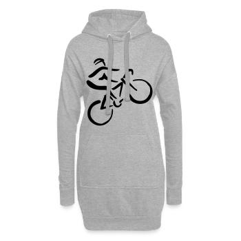 Fahrrad Fahrer - Hoodie-Kleid - Grau meliert - Vorne