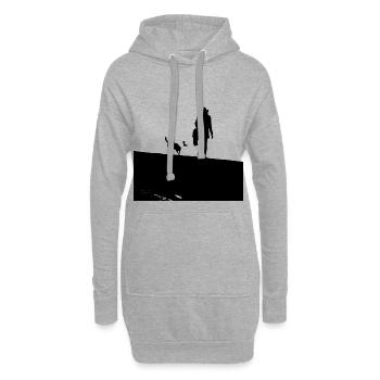 A Walk with my dog - Promenade avec le chien - Sweat-shirt à capuche long Femme - gris chiné - Devant