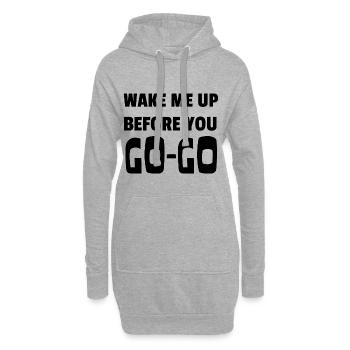 wake me up before you go go,Wham - Hoodie-Kleid - Grau meliert - Vorne