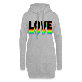 Love Text Regenbogen - Hoodie-Kleid - Grau meliert - Vorne