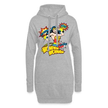 DC Comics Retro Wonder Woman - Hoodie-Kleid - Grau meliert - Vorne