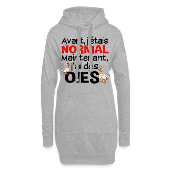 Oie Oiseau Aquatique Canard Coin-Coin Volaille - Sweat-shirt à capuche long Femme - gris chiné - Devant