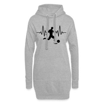 Herzschlag Fussball Fussballer | Farbe änderbar - Hoodie-Kleid - Grau meliert - Vorne