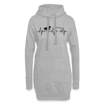 Les chevaux aiment le cœur du cheval - Sweat-shirt à capuche long Femme - gris chiné - Devant