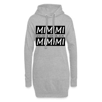 Lustiger Spruch MIMIMI - Hoodie-Kleid - Grau meliert - Vorne