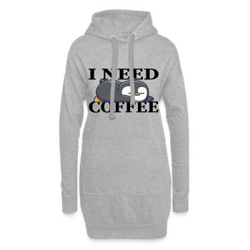 Drôle J'ai besoin de café Idée cadeau drôle - Sweat-shirt à capuche long Femme - gris chiné - Devant