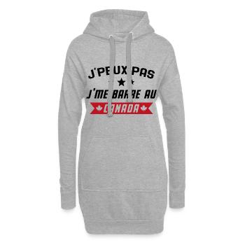 Je peux pas, j'me barre au canada - Sweat-shirt à capuche long Femme - gris chiné - Devant