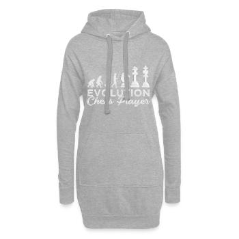 Schach Evolution Schachspieler Geschenkidee - Hoodie-Kleid - Grau meliert - Vorne