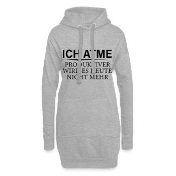 Lustiges Ich Atme Motiv - Hoodie-Kleid - Grau meliert - Vorne