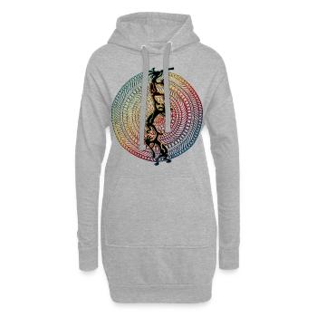 Kokopelli Musician Acrobats - Mandala 1 - Sweat-shirt à capuche long Femme - gris chiné - Devant