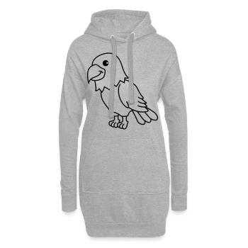 Adler Comic Tier - Hoodie-Kleid - Grau meliert - Vorne