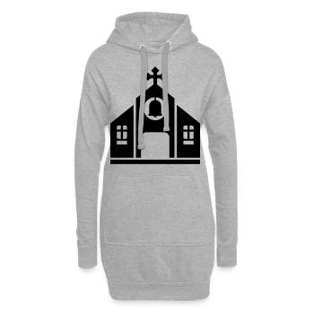 Kirche - Hoodie-Kleid - Grau meliert - Vorne