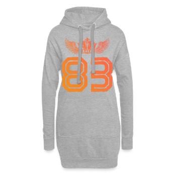 83 Couronne numérique - Sweat-shirt à capuche long Femme - gris chiné - Devant