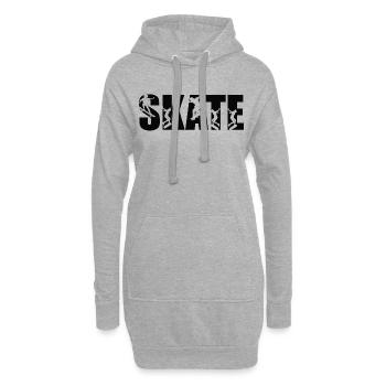 Skater skateboard - Hoodie-Kleid - Grau meliert - Vorne