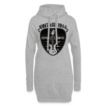 Vintage 1944 médiator guitare cadeau guitariste - Sweat-shirt à capuche long Femme - gris chiné - Devant
