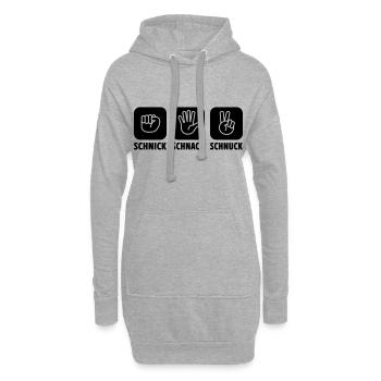 Schere Stein Papier | Farbe änderbar - Hoodie-Kleid - Grau meliert - Vorne