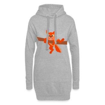 Eichhörnchen - Hoodie-Kleid - Grau meliert - Vorne