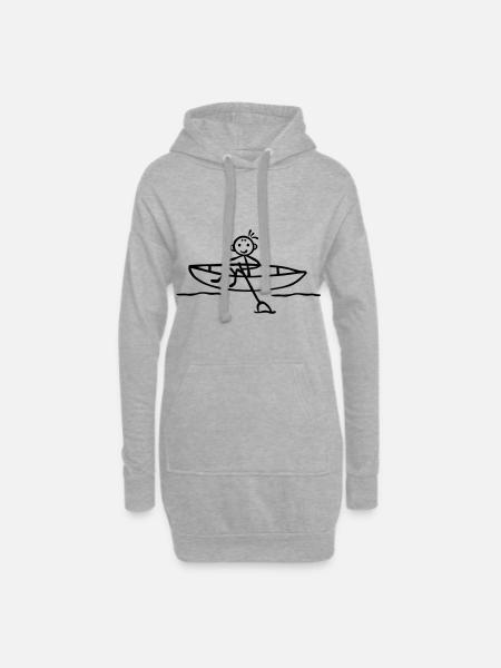 Pause Ruderboot Rudern Ruderer Paddeln Paddler - Hoodie-Kleid - Grau meliert