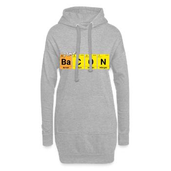 Bacon Liebe Speck Chemie Elemente Geschenk - Hoodie-Kleid - Grau meliert - Vorne