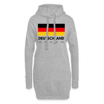 Deutschland Schriftzug mit Flagge und Jahreszahlen - Hoodie-Kleid - Grau meliert - Vorne