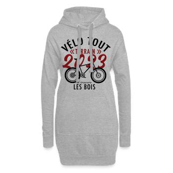 Vélo tout terrain à travers les bois - Sweat-shirt à capuche long Femme - gris chiné - Devant