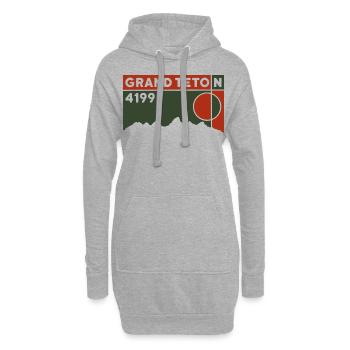 Souvenir de la visite de la montagne de Grand Teton Climb - Sweat-shirt à capuche long Femme - gris chiné - Devant