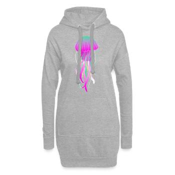 Qualle Tauchen Meer Fisch Unterwasser Geschenk - Hoodie-Kleid - Grau meliert - Vorne