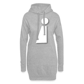 Point d’exclamation dans l’autre sens - Sweat-shirt à capuche long Femme - gris chiné - Devant