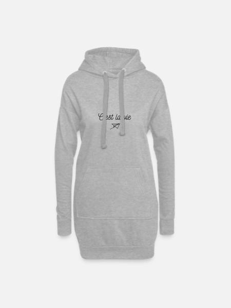 Das ist das Leben - Hoodie-Kleid - Grau meliert