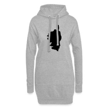 The island of Corsica - Sweat-shirt à capuche long Femme - gris chiné - Devant