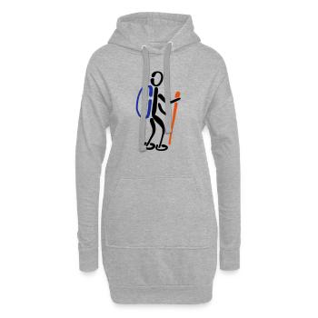 3C randonneurs à pied - Sweat-shirt à capuche long Femme - gris chiné - Devant