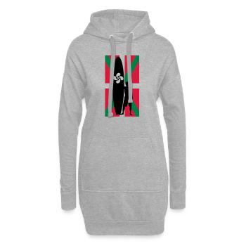 basque surfer - Sweat-shirt à capuche long Femme - gris chiné - Devant