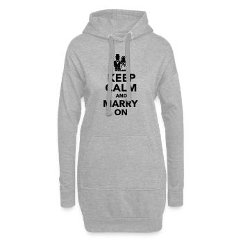 Keep calm and marry on - Sweat-shirt à capuche long Femme - gris chiné - Devant