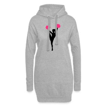 Cheerleader - Sweat-shirt à capuche long Femme - gris chiné - Devant
