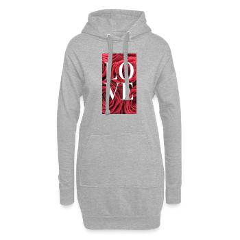 Love Rose - Sweat-shirt à capuche long Femme - gris chiné - Devant