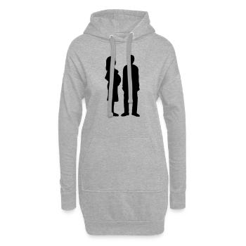 Femme enceinte Homme pauvre - Sweat-shirt à capuche long Femme - gris chiné - Devant